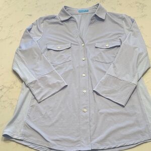 J. McLaughlin Women's Ice Blue Button Down Shirt